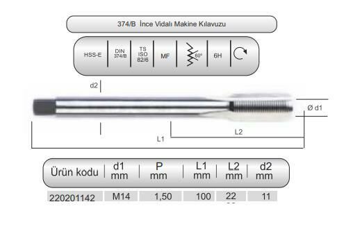 HSSE DIN374/B MAK.KLVZ. M14x1,5 (6H)