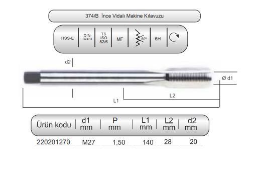 HSSE DIN374/C MAK.KLVZ. M27x1,5 (6H)