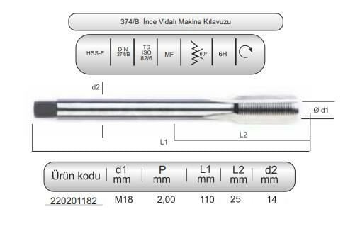 HSSE DIN374/B MAK.KLVZ. M18x2 (6H)